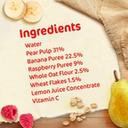 Nestle Cerelac Fruits Puree Pouch Raspberry Pear Banana & Oats baby Food 90g