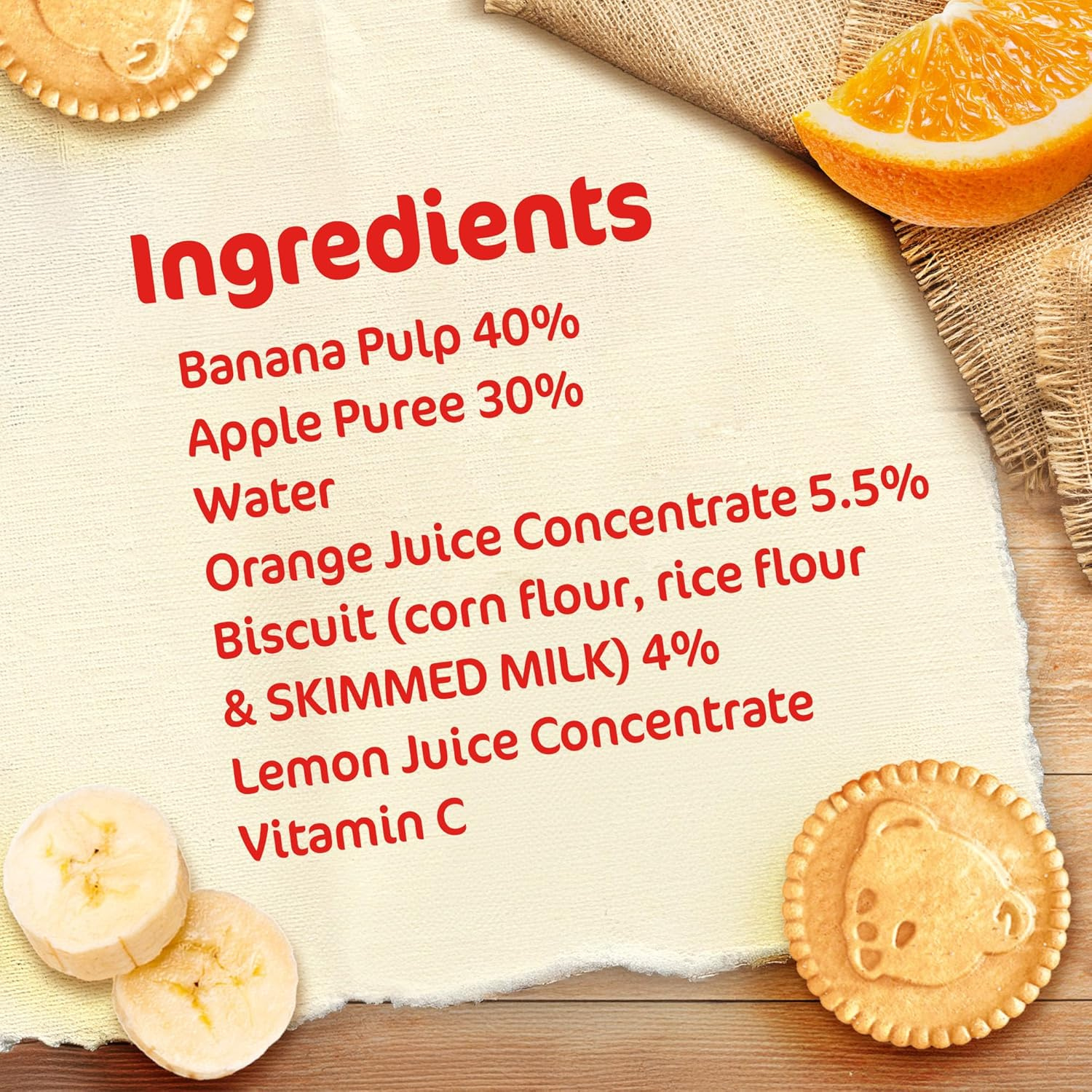 Nestle Cerelac Fruits Puree Pouch Banana Orange Biscuit 90G, Pack of 4