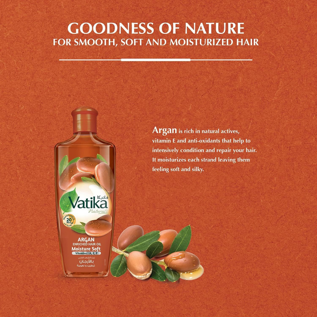 Vatika Naturals Argan Enriched Hair Oil, 200 ml