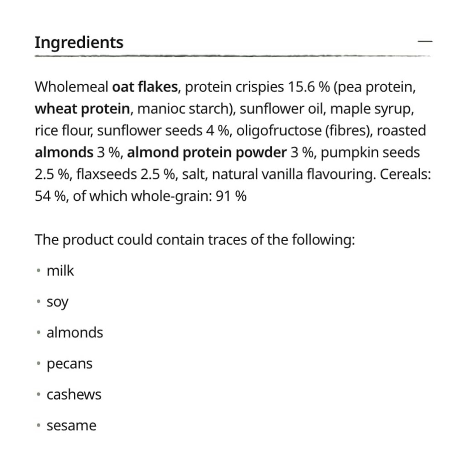 Familia High Protein Muesli, Almond & Vanilla, Low Sugar, Vegan - 350g