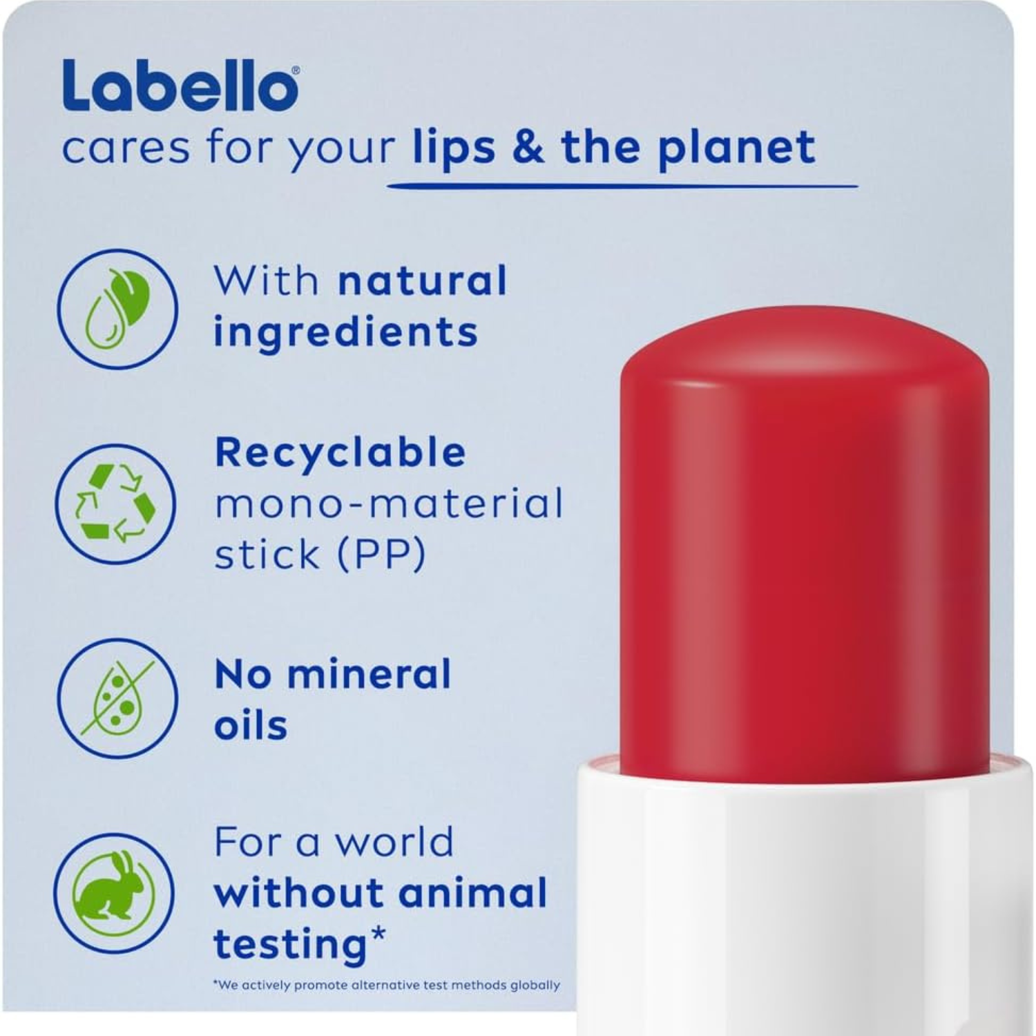 Labello Cherry Shine Lip Balm, 24H Melt-In Moisture, with Shea Butter and Natural Oils Enriched with Vitamins, with Natural Ingredients, Mineral Oil Free, Vegan, 4.8g
