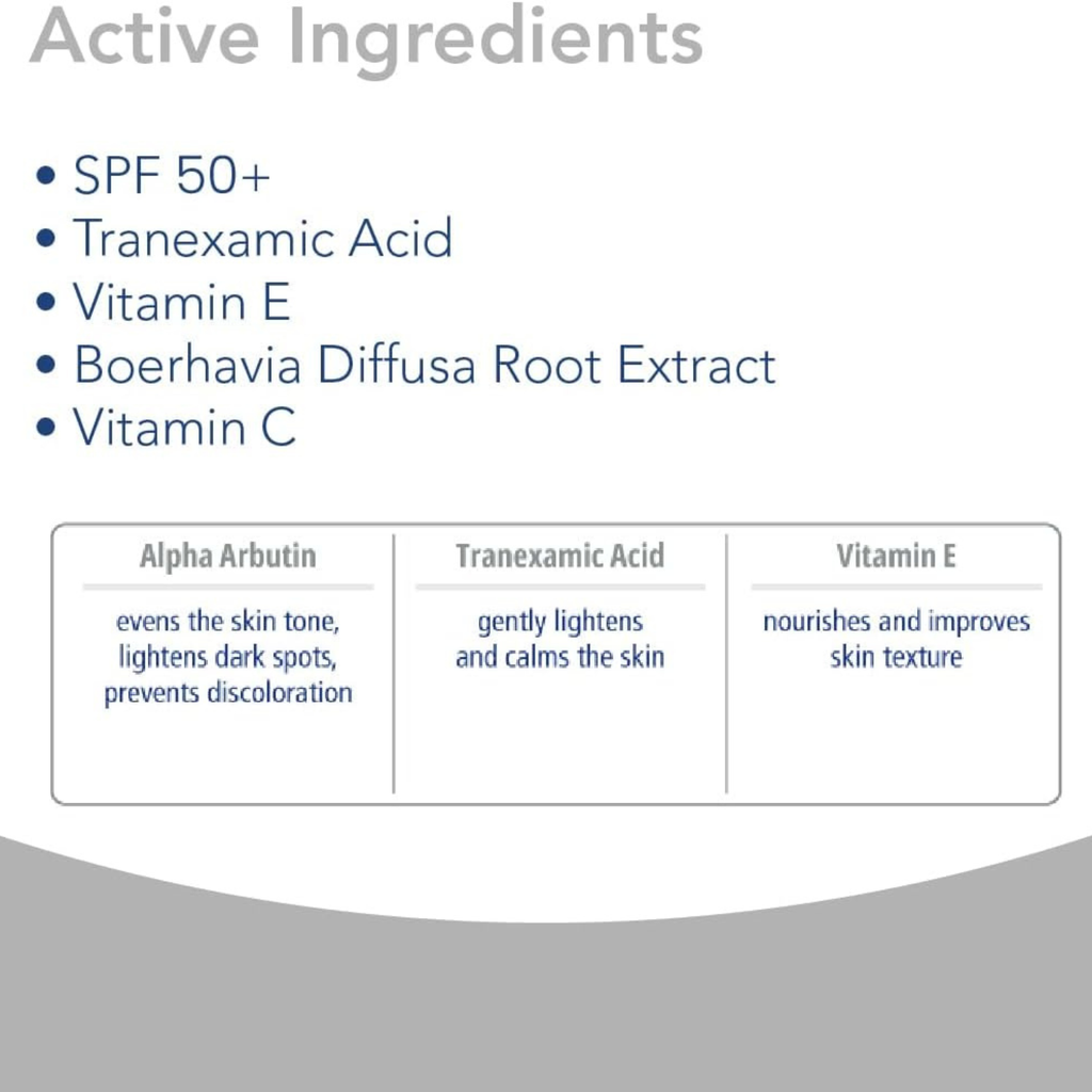 Novaclear WHITENING DAY CREAM- Skin Lightening Cream with Alpha Arbutin, Tranexamic Acid and SPF 50 for all skin tones, reduces hyperpigmentation and effectively protects the skin from UV radiation
