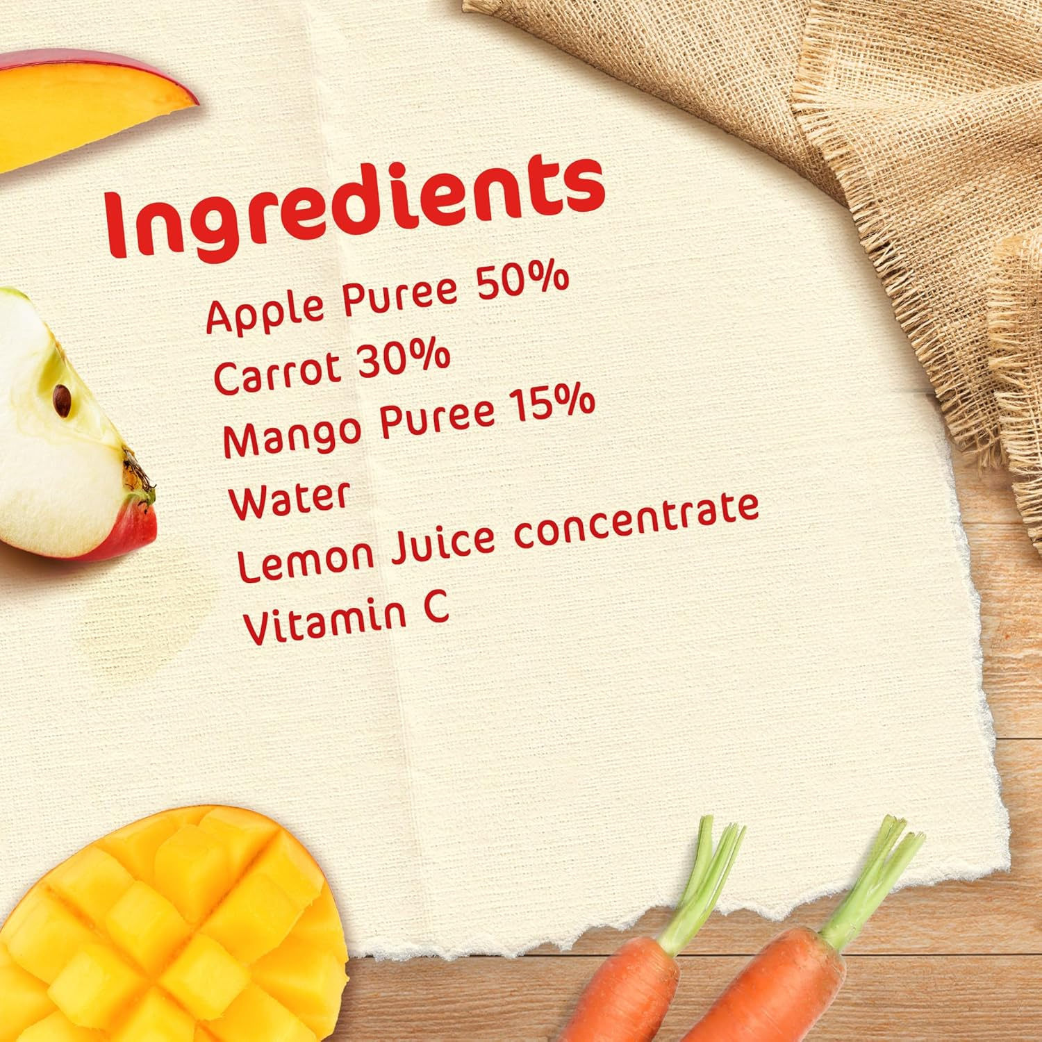 CERELAC Nestle Fruits & Vegetables Puree Pouch Apple Carrot Mango 90g, Pack of 4