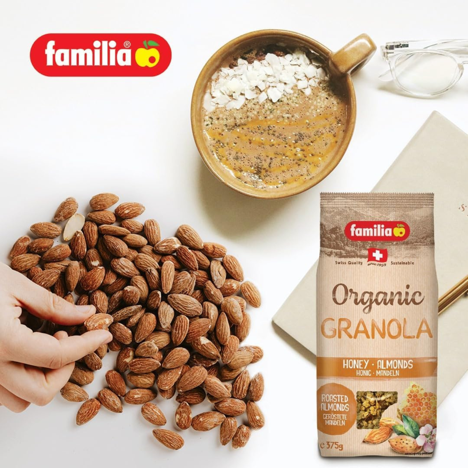 Familia Organic Granola with Honey and Roasted Almond - 375 g
