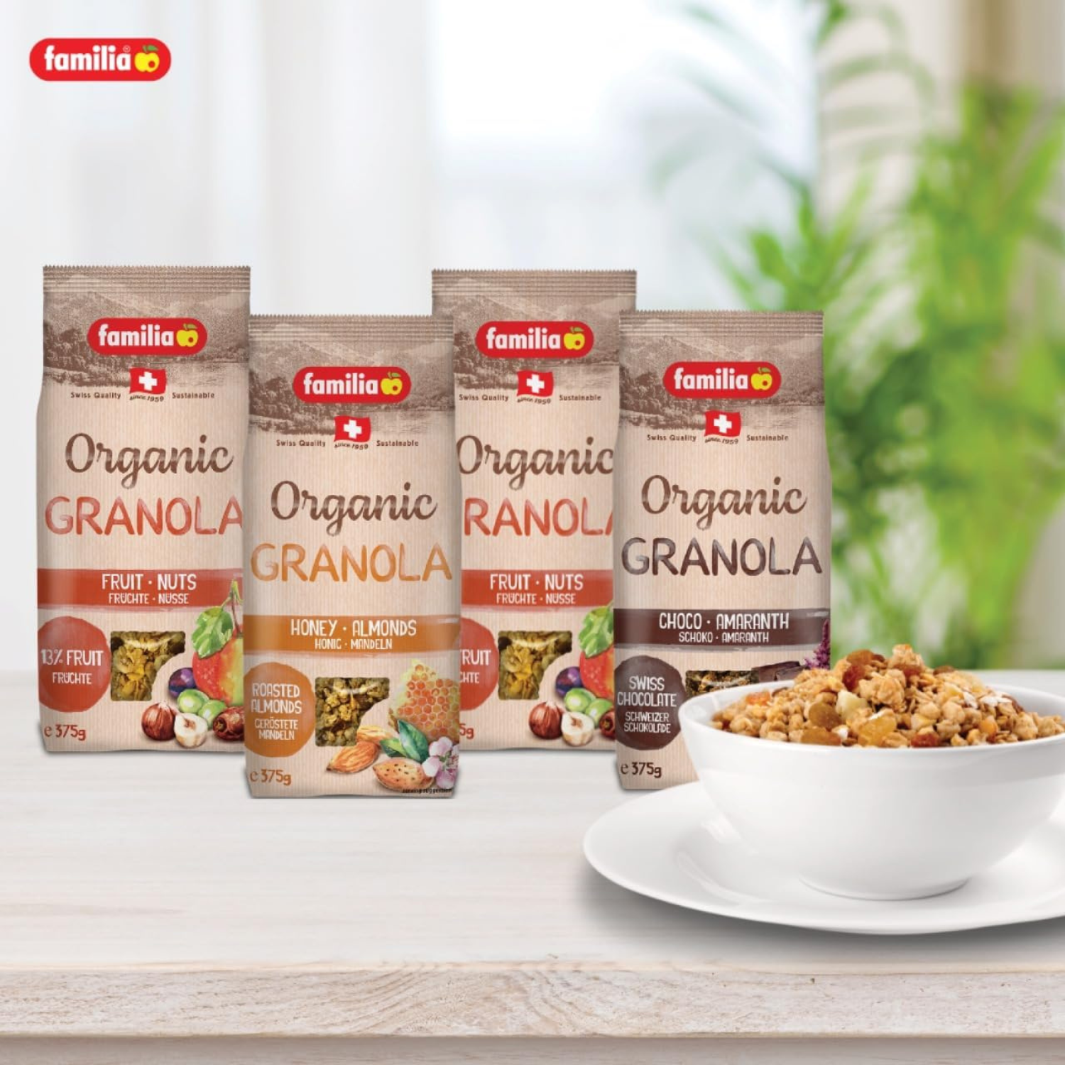 Familia Organic Granola with Honey and Roasted Almond - 375 g