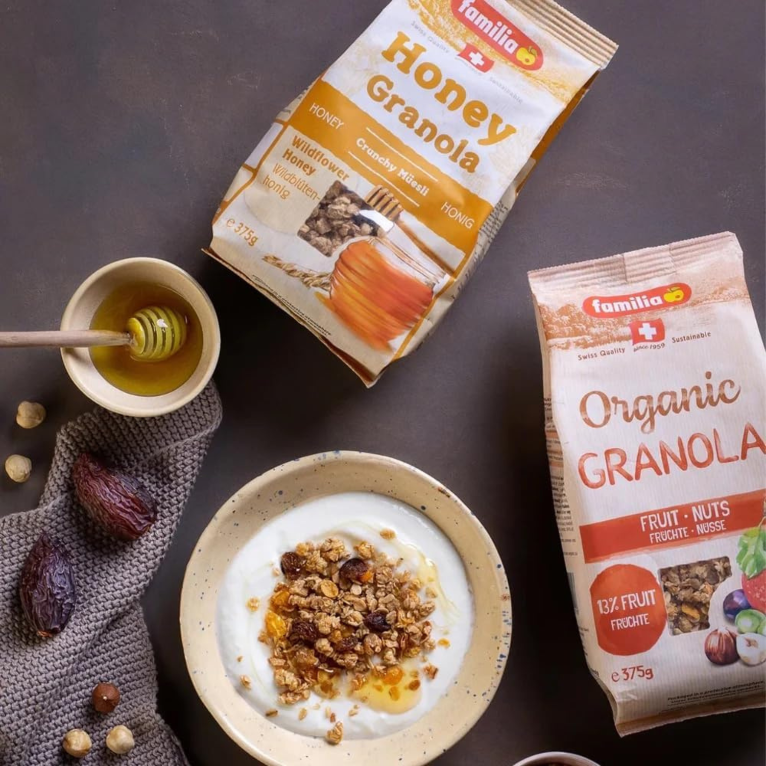 Familia Organic Granola with Honey and Roasted Almond - 375 g