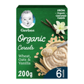 Nestle Gerber Organic Infant Cereals Wheat, Oat & Vanilla Fruit Puree, 200 G