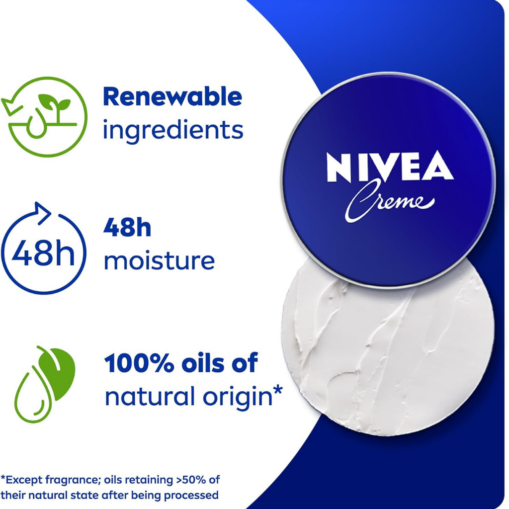 NIVEA Creme Tin Moisturizing Cream, Provides Intensive Protective Care for Soft and Supple Skin, Ideal for Daily Use as a Face, Hand, or Body, 150ml