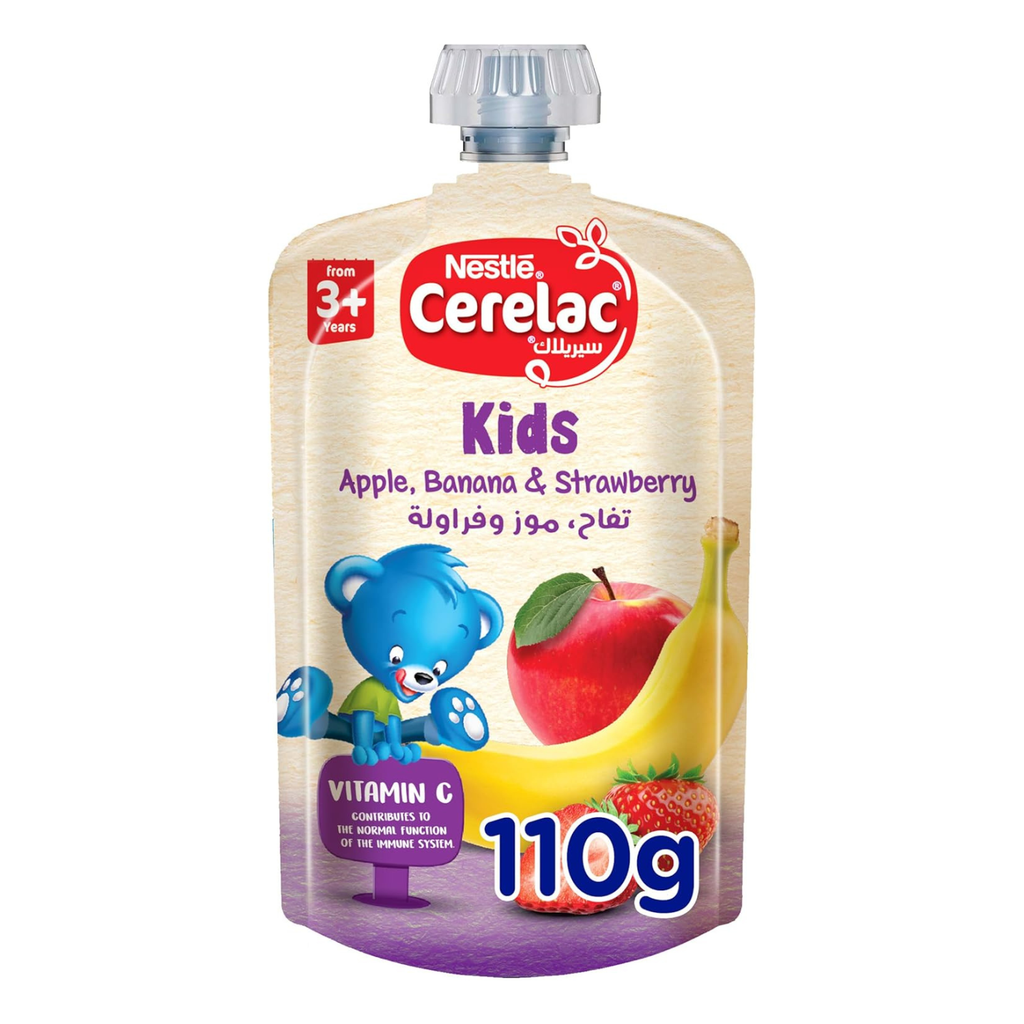 CERELAC Nestle Cerelac Puree Apple Banana Strawberry 110g,large