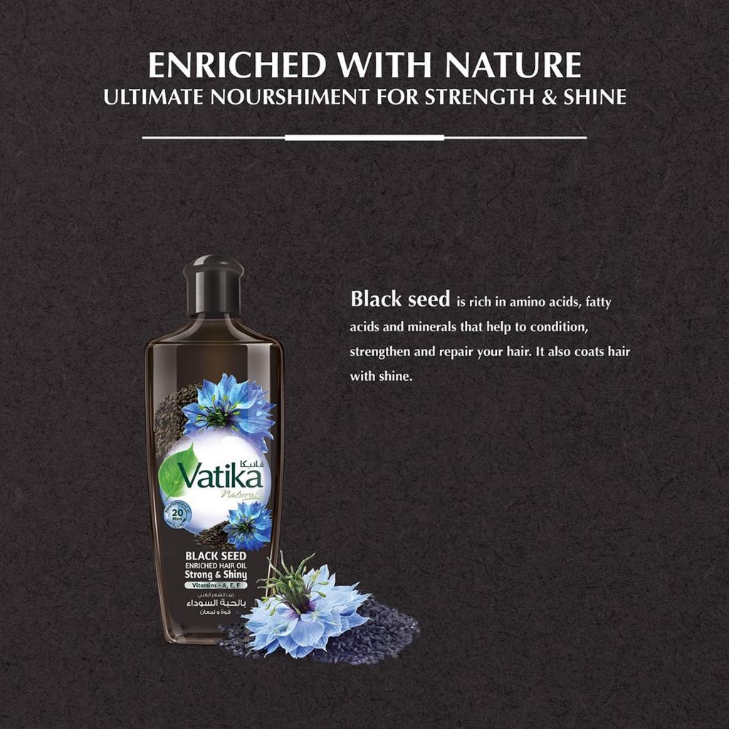 Vatika Naturals Enriched Hair Oil Strength & Shine Blackseed 200 ml