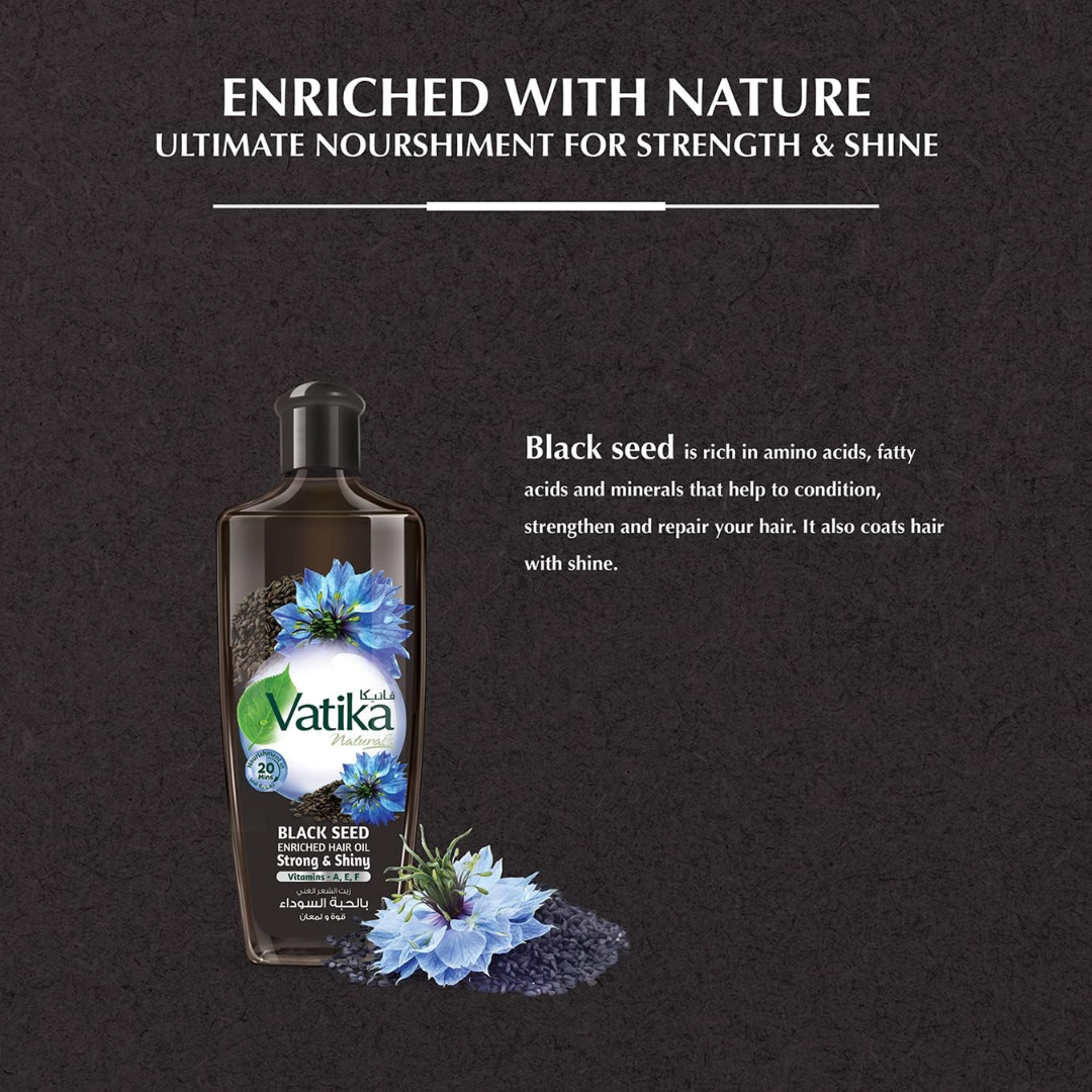 Vatika Naturals Enriched Hair Oil Strength & Shine Blackseed 200 ml