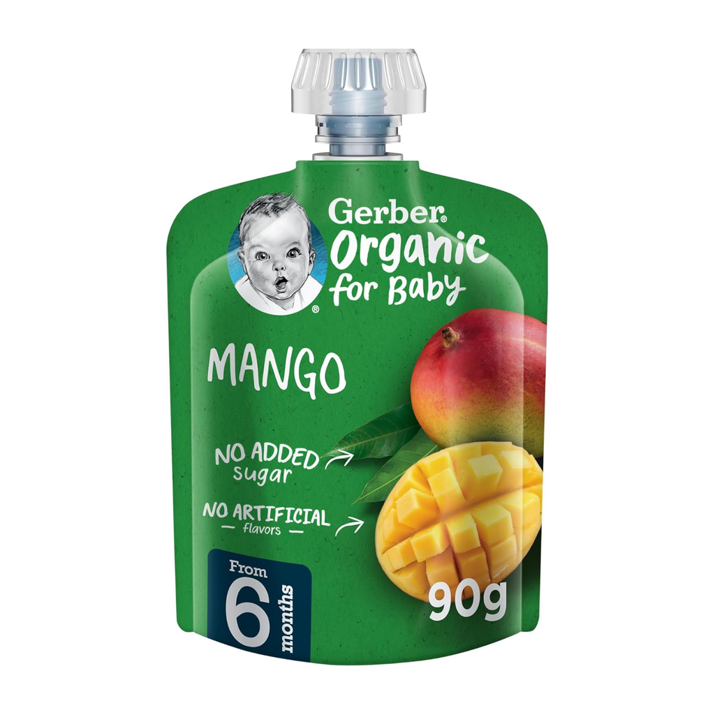 Nestle Gerber Organic Puree, Mango, Baby Food, From 6 Months, Pouch, 90g