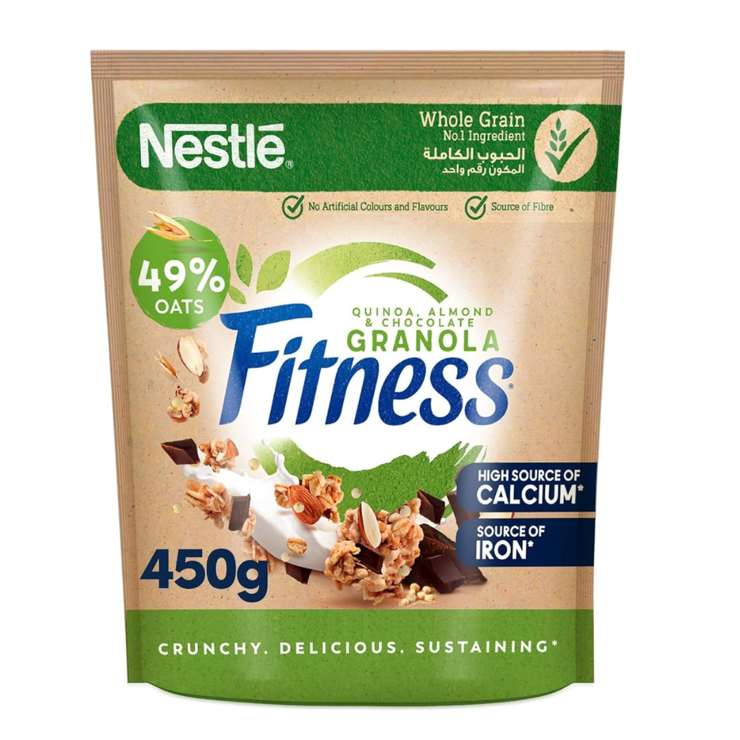 Fitness Nestle Fitness Breakfast Cereal Granola Clusters With Quinoa Almonds & Chocolate 450g