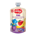 Nestle Cerelac Kids Puree in Apple Banana Strawberry Flavor (110g, Pack of 8)