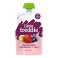 Little Freddie Organic Juicy Strawberries, Blueberries & Oats Puree (100g) - 6+ Months Baby Food & Snacks