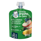 Nestle Gerber Organic Puree Apple, Banana, Blueberry & Blackberry Baby Food, 90G, large