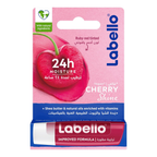 Labello Cherry Shine Lip Balm, 24H Melt-In Moisture, with Shea Butter and Natural Oils Enriched with Vitamins, with Natural Ingredients, Mineral Oil Free, Vegan, 4.8g