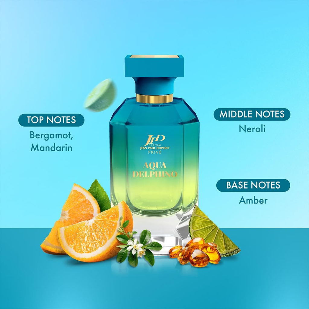 Jean Paul Dupont (JPD) Privé Aqua Delphino - Luxury Perfume for Men and Women - with Citrus, Spicy and Woody notes - Eau de Parfum Unisex 100ml