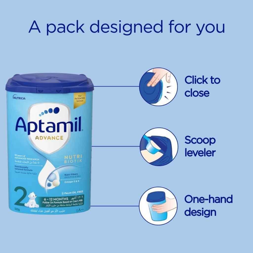 Aptamil Advance 2 Follow-On Formula Milk From 6-12 Months, Easy To Use Pack, 800g