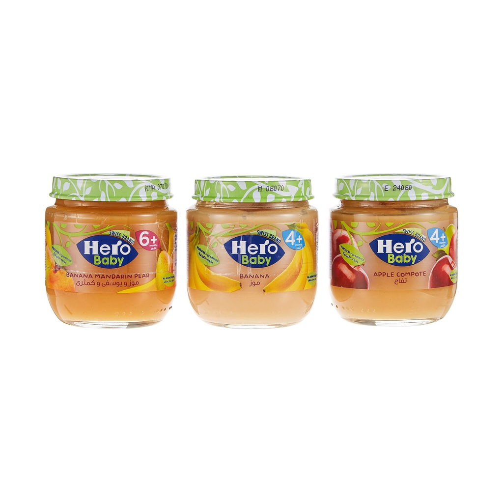 HERO BABY Food Jar Assorted, 125g, Pack of 3