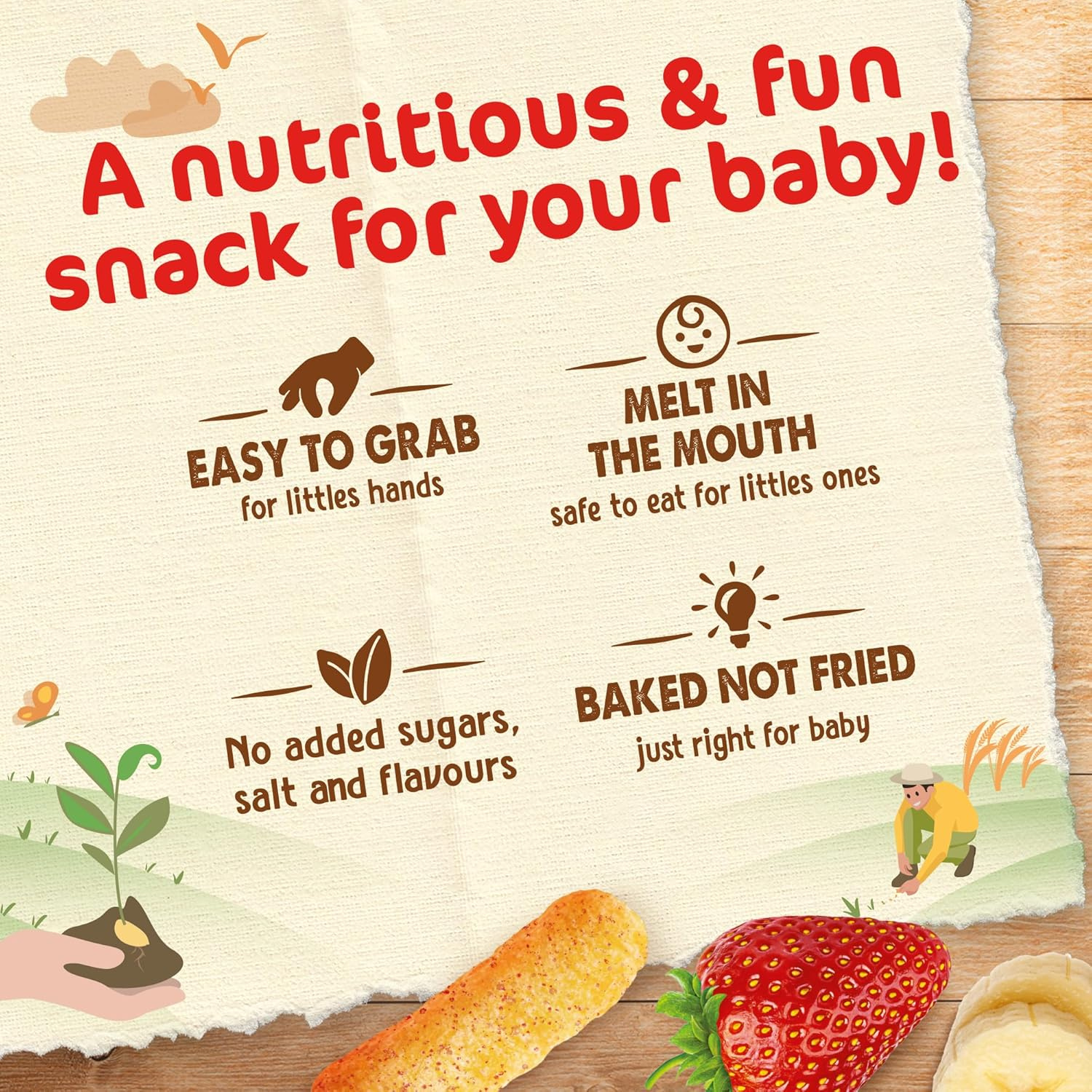 Nestle Cerelac Banana & Strawberry Nutri Puffs 28 g
