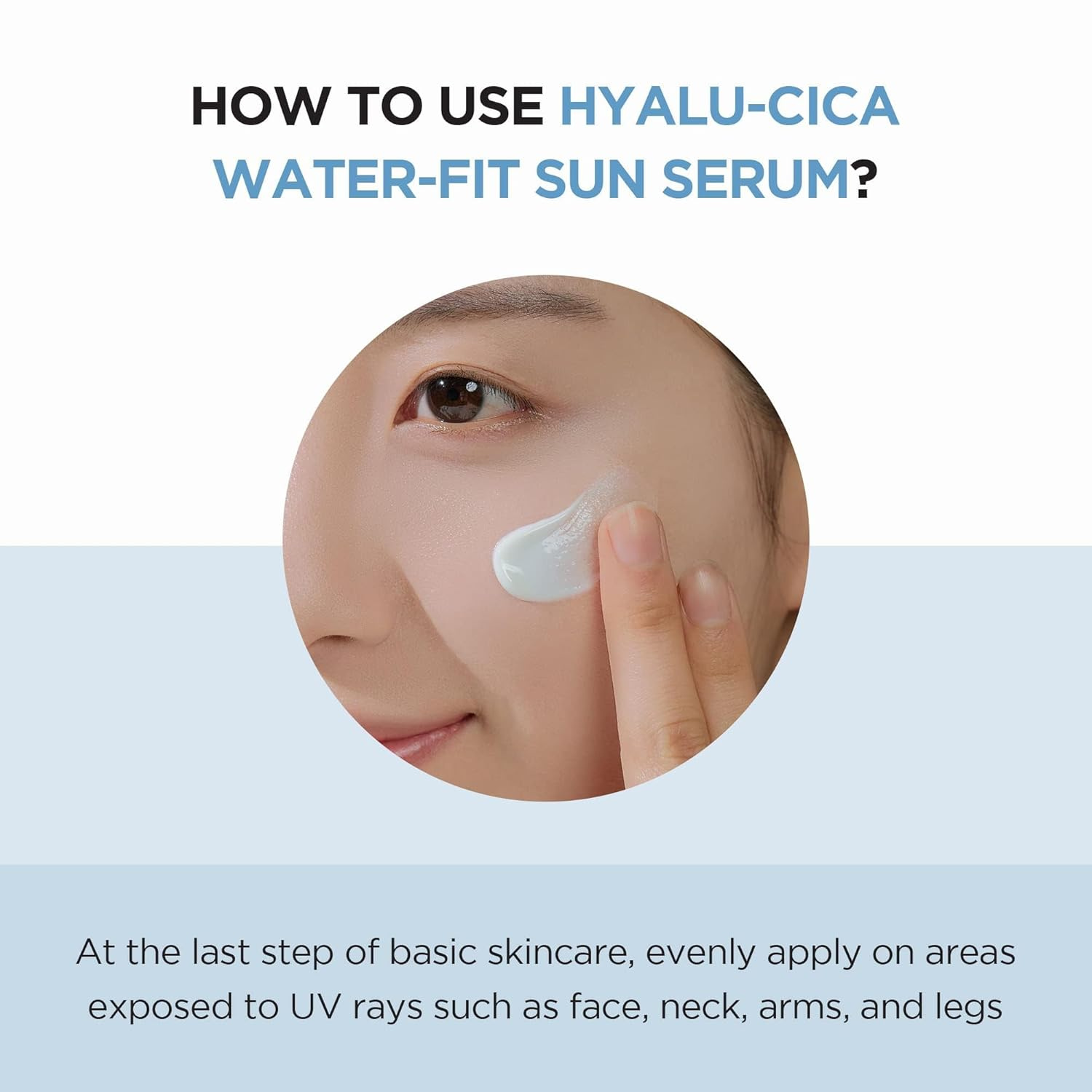 SKIN1004 Hyalu-Cica Water-Fit Sun Serum SPF 50 PA++++| Lightweight Korean Sunscreen for All Skin Types with Hyaluronic Acid & Centella, 50ml