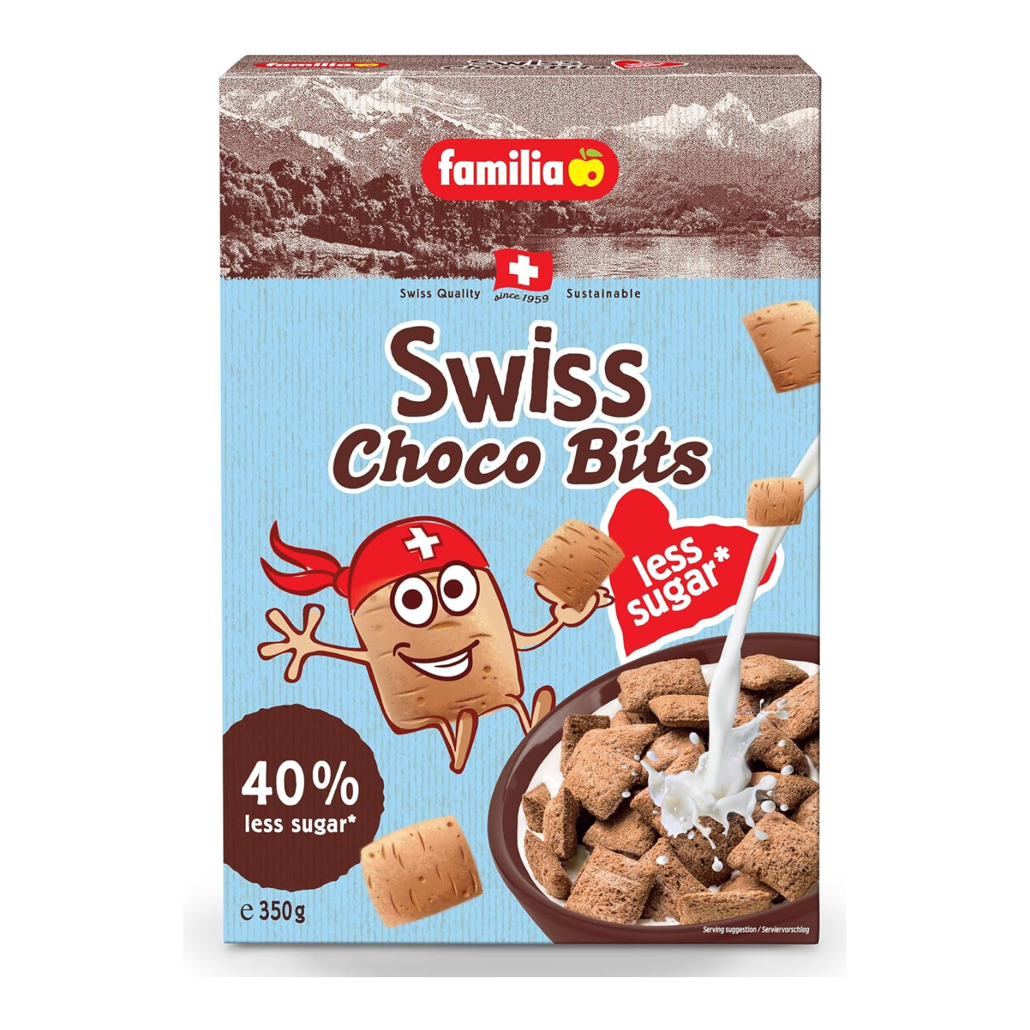 Familia Swiss Choco Bits Less Sugar, 350 g - Pack of 1