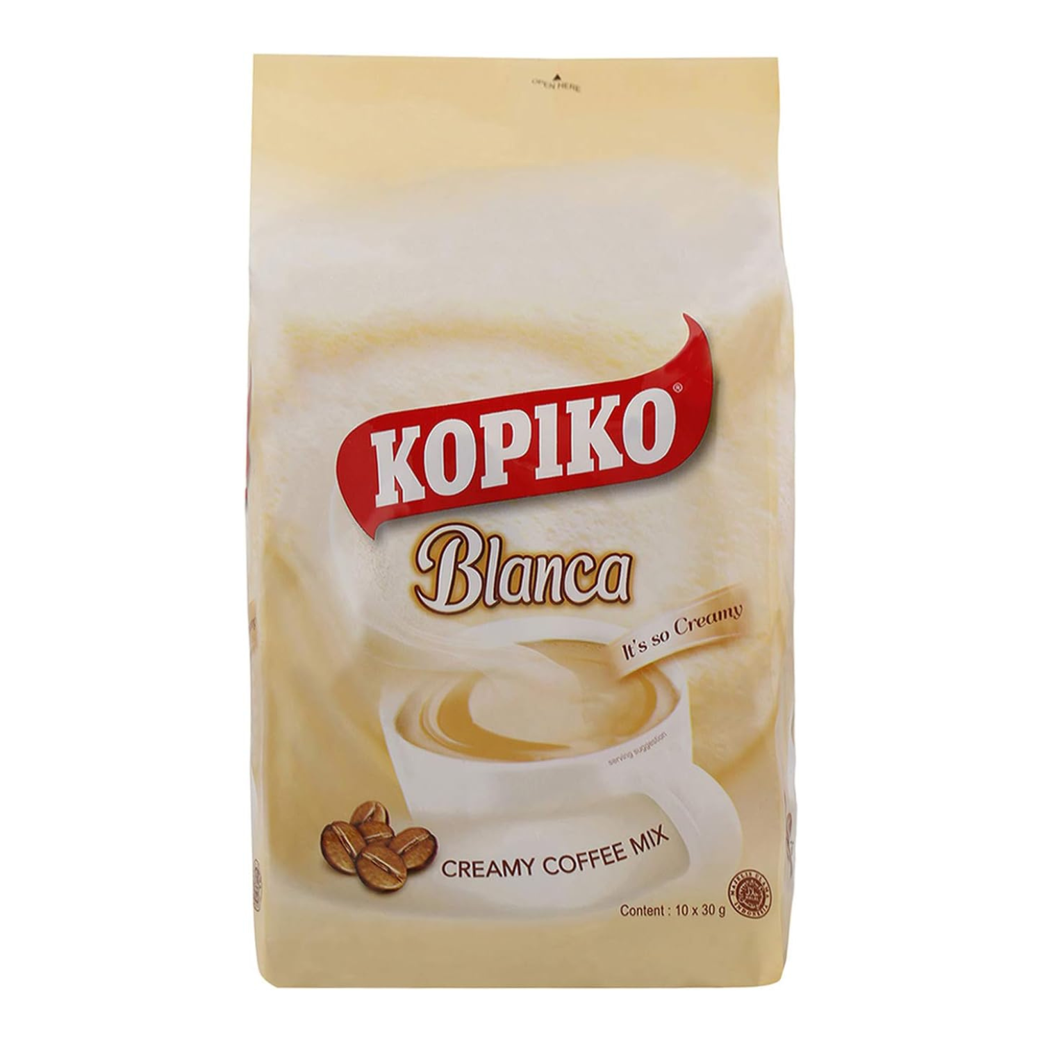 Kopiko Blanca Creamy Coffee Mix, 10 Sachets, 30g Each, Smooth & Rich Instant Coffee
