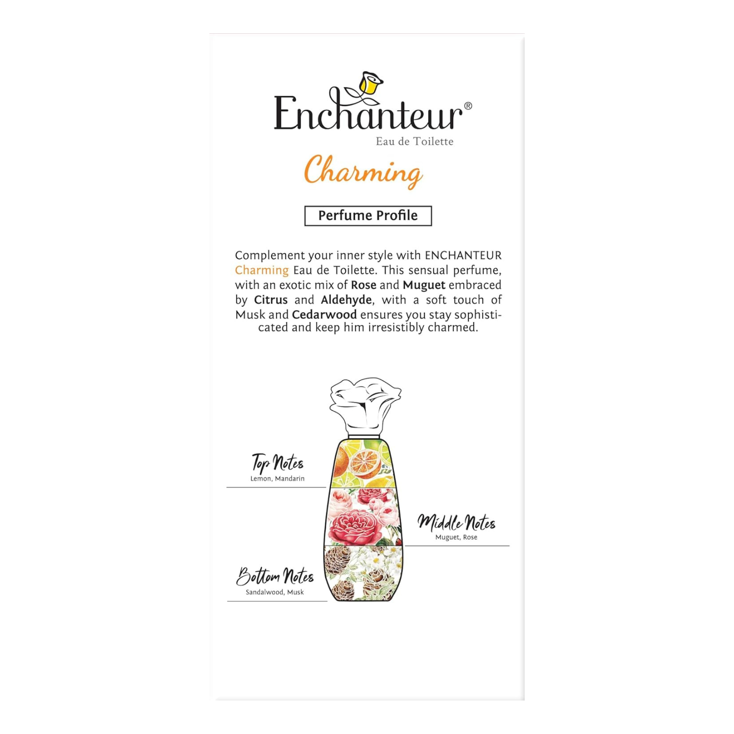 EnchantEUr Charming Eau De Toilette, Perfume For Women, Long Lasting Fragrance, 100 ml