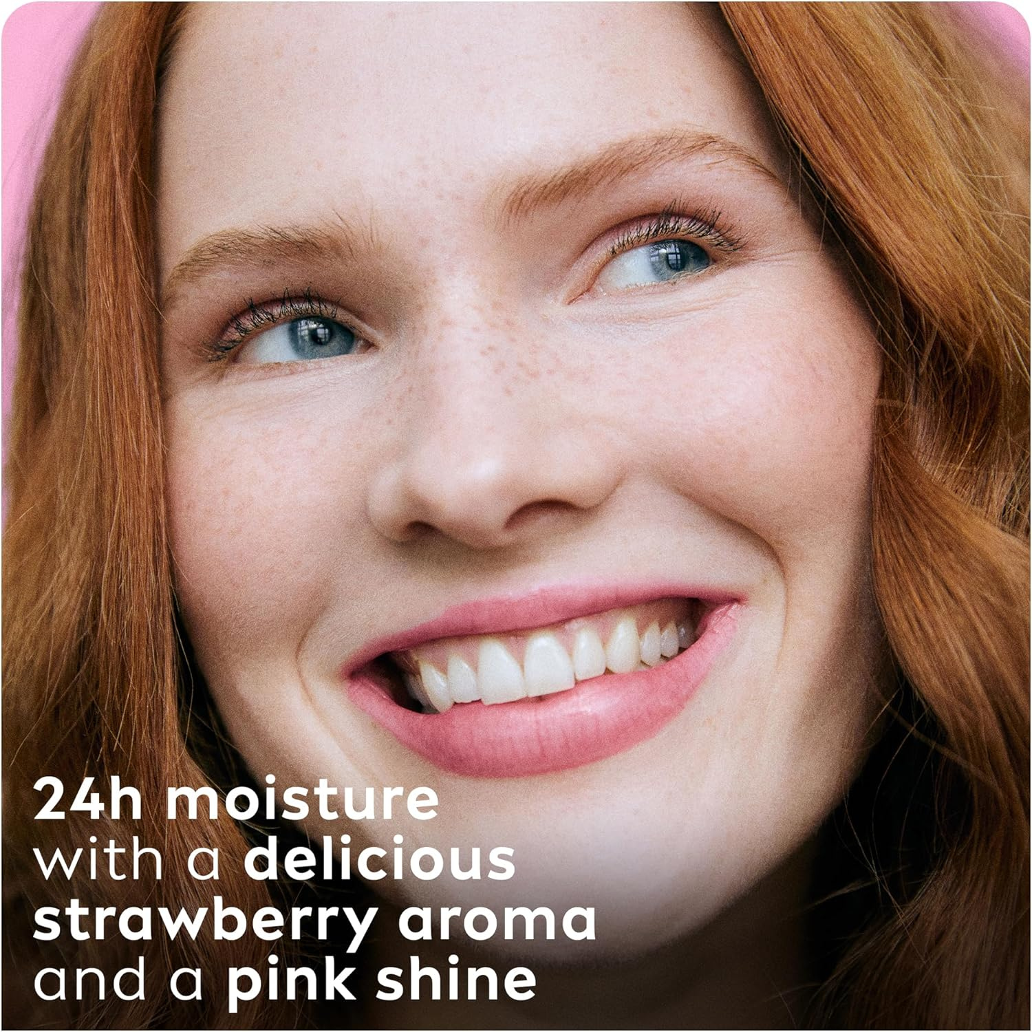 Labello Strawberry Shine Lip Balm, 24H Melt-In Moisture, with Shea Butter and Natural Oils Enriched with Vitamins, with Natural Ingredients, Mineral Oil Free, Vegan, 4.8g, Pack of 2