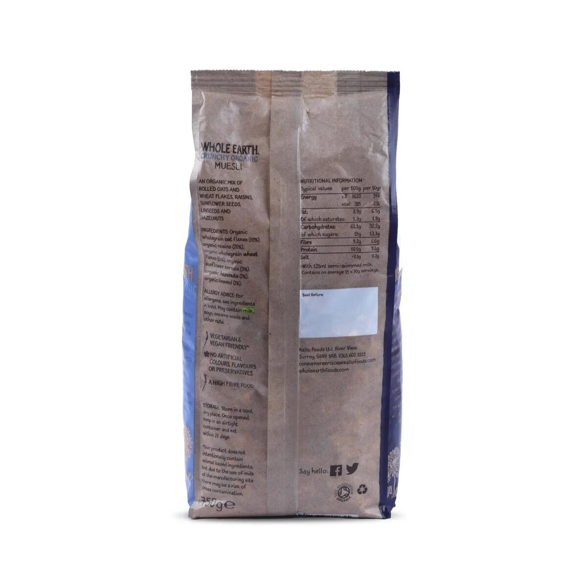 Whole Earth Crunchy Organic Muesli 750g