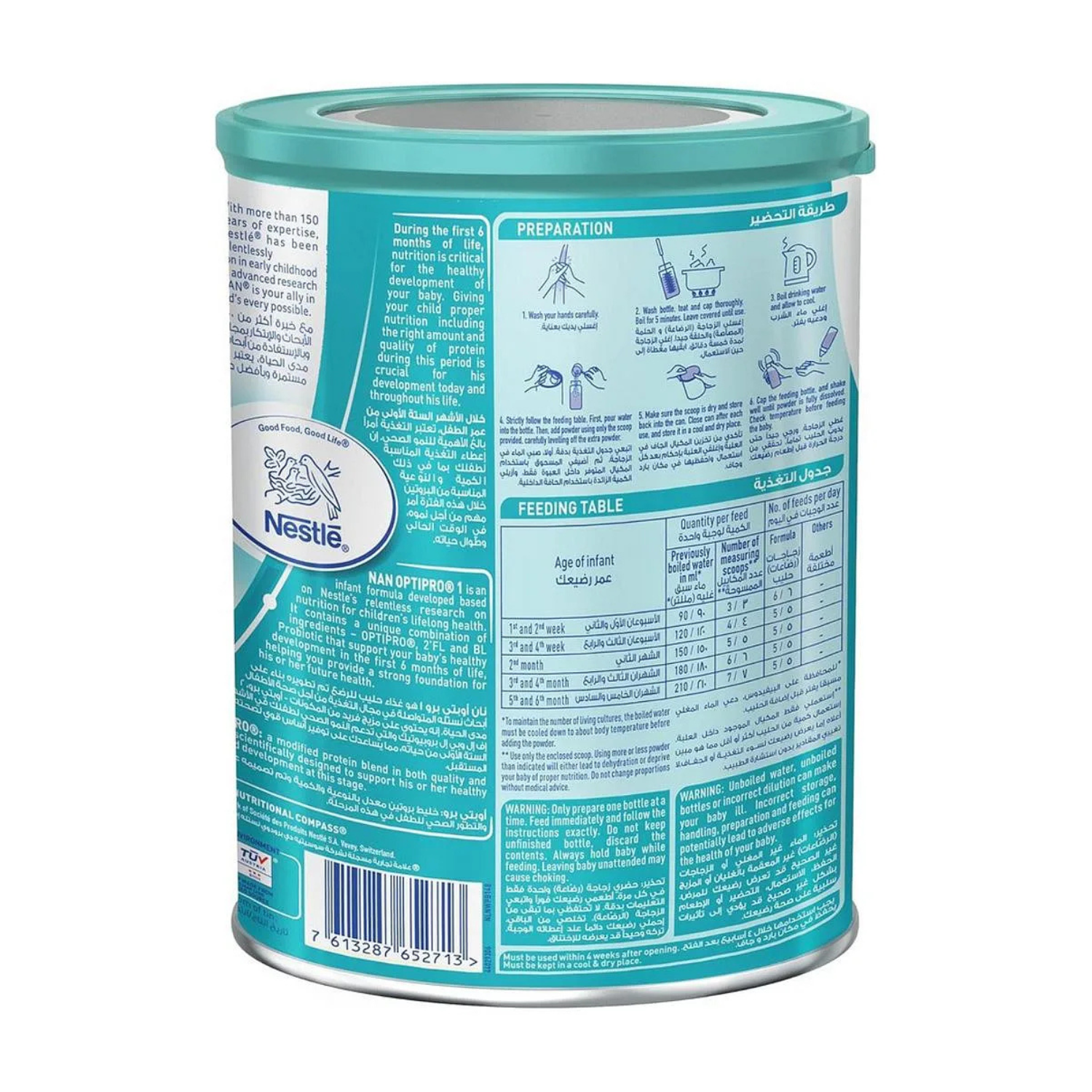 Nan OPTIPRO 1 Starter Infant Formula, Probiotic 2’FL, Protein Blend, 0-6 Months - 400g