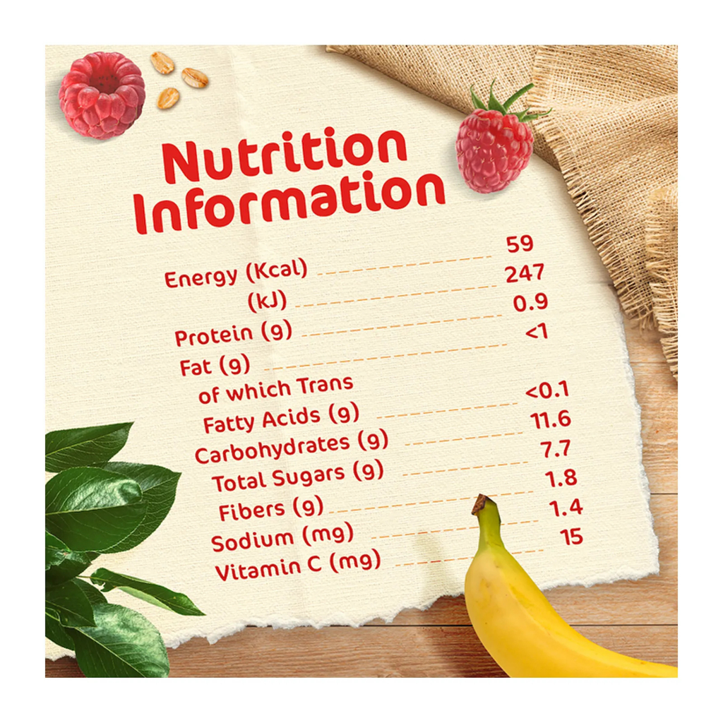 Nestlé Cerelac Fruits Puree Pouch Raspberry, Pear, Banana & Oats - 90g