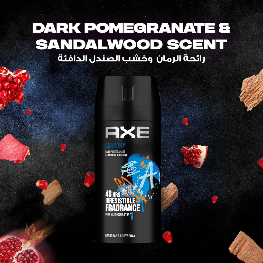 Axe Mini Men Deodorant Body Spray, Anarchy, 48 hours of irresistible fragrance, 120ml