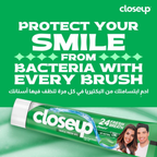 Closeup Triple Fresh Gel Toothpaste, Menthol Fresh, for 24HR fresh breath, 75ml x 4