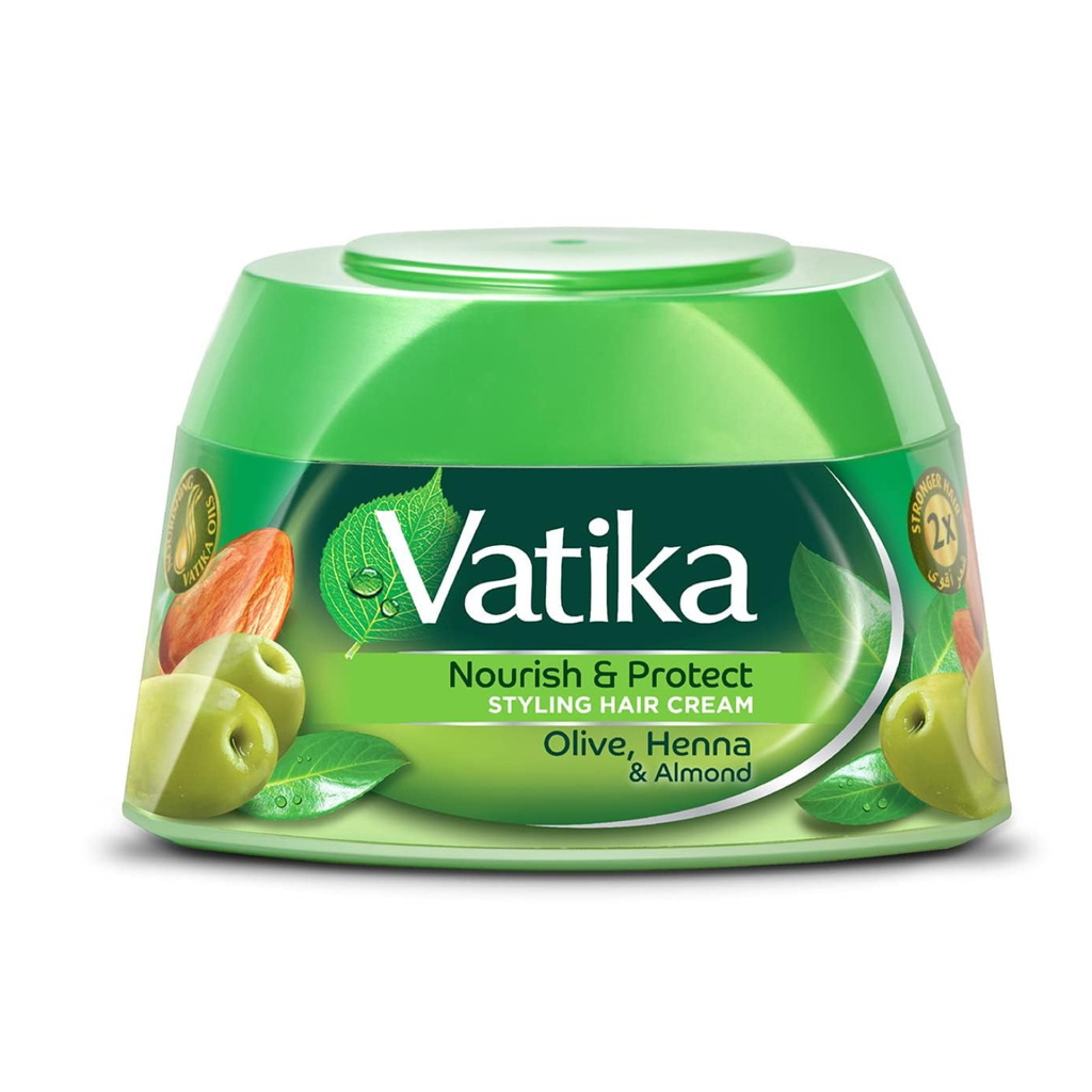 Vatika Naturals Nourish & Protect Styling Hair Cream | Henna, Almond, Aloe Vera & Nourishing Vatika Oils | Style & Texture - 140 ml
