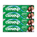 Closeup Triple Fresh Gel Toothpaste, Menthol Fresh, for 24HR fresh breath, 75ml x 4