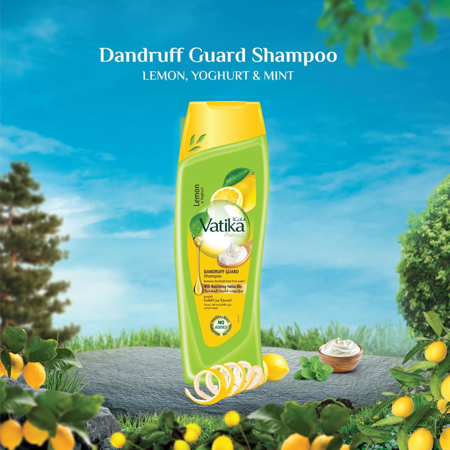 Vatika Naturals Dandruff Guard Shampoo - Enriched With Lemon & Yoghurt - Removes & Prevents Dandruff - 400 ml