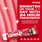 Closeup Triple Fresh Gel Toothpaste, Red Hot, for 24HR fresh breath, 75ml x 4