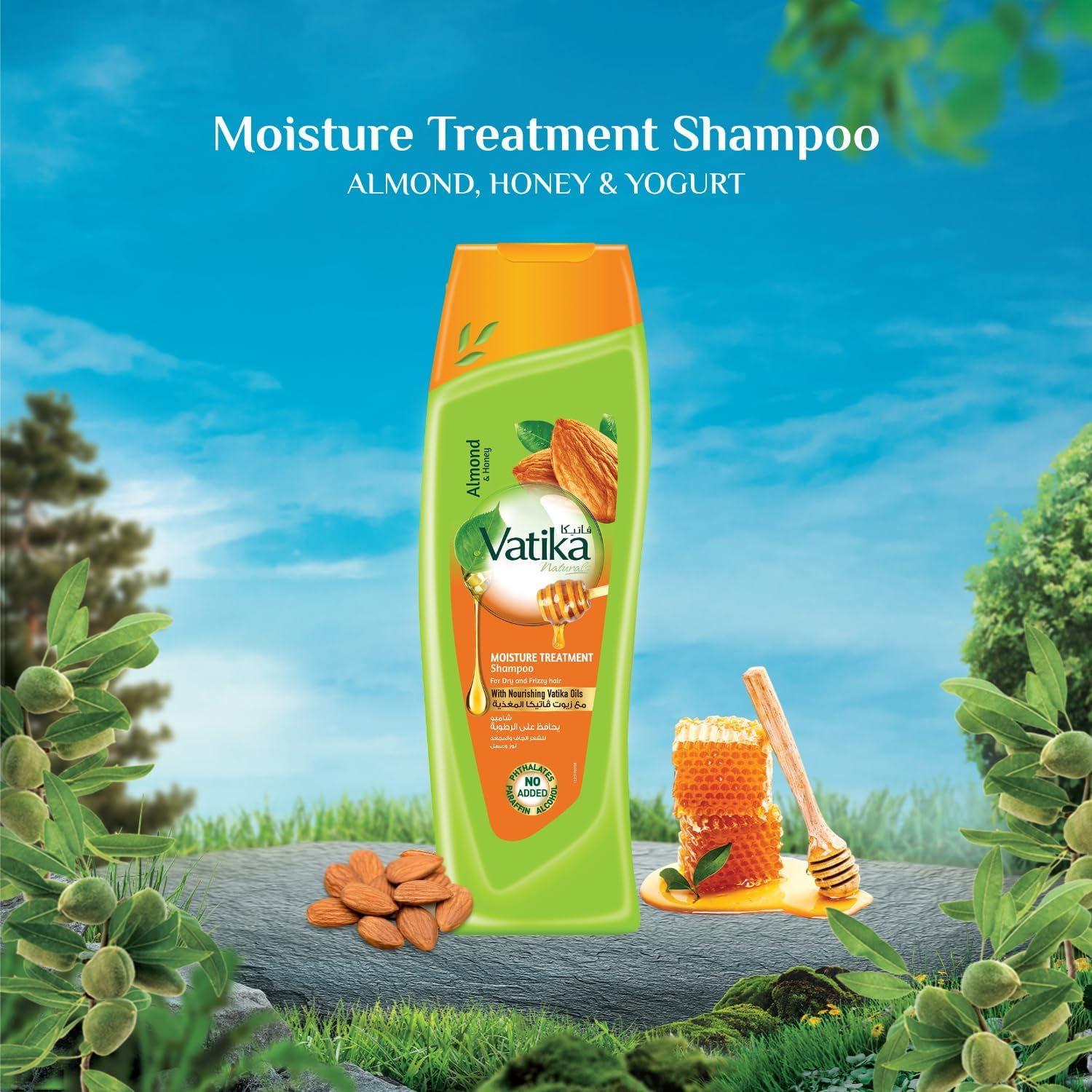 Vatika Naturals Moisture Treatment Shampoo 400ml | Natural & Herbal | Enriched with Almond and Honey | For Dry and Frizzy hair