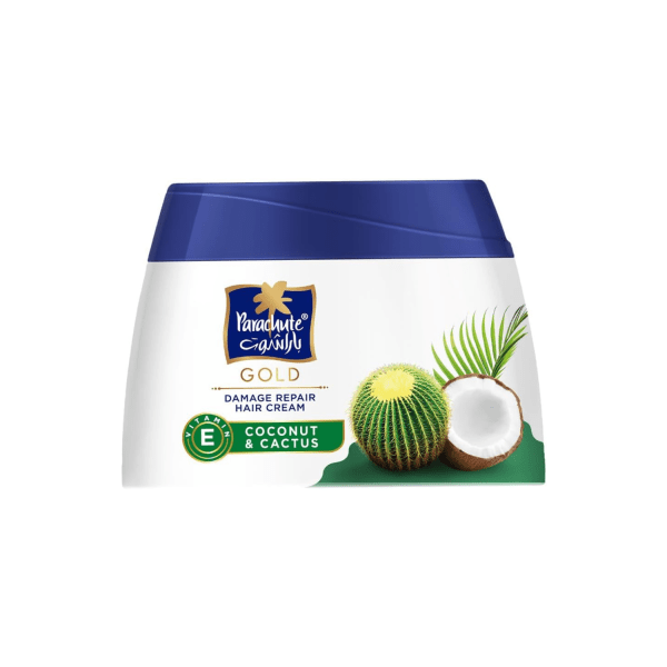 Parachute Gold Damage Repair Hair Cream with Cactus & Coconut | For Smooth, Shiny, Conditioned Hair | Controls Dull, Dry, Damaged Frizzy Hair | Non Sticky| Oil Replacement | 140ml