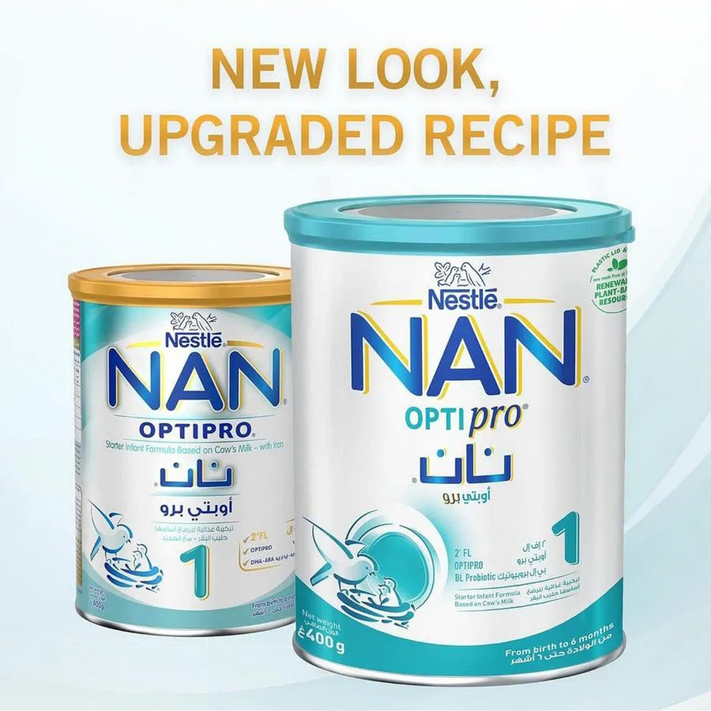 Nan OPTIPRO 1 Starter Infant Formula, Probiotic 2’FL, Protein Blend, 0-6 Months - 400g