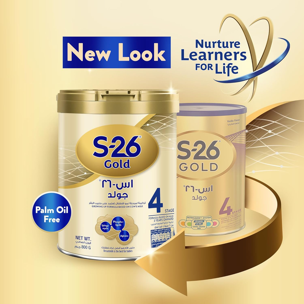 Nestle S26 Gold Stage 4 Growing Up Formula, From 3 to 6 Years, 800g, packaging may vary