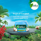 Vatika Naturals Volume & Thickness Styling Hair Cream with Tropical Coconut – 140 ml