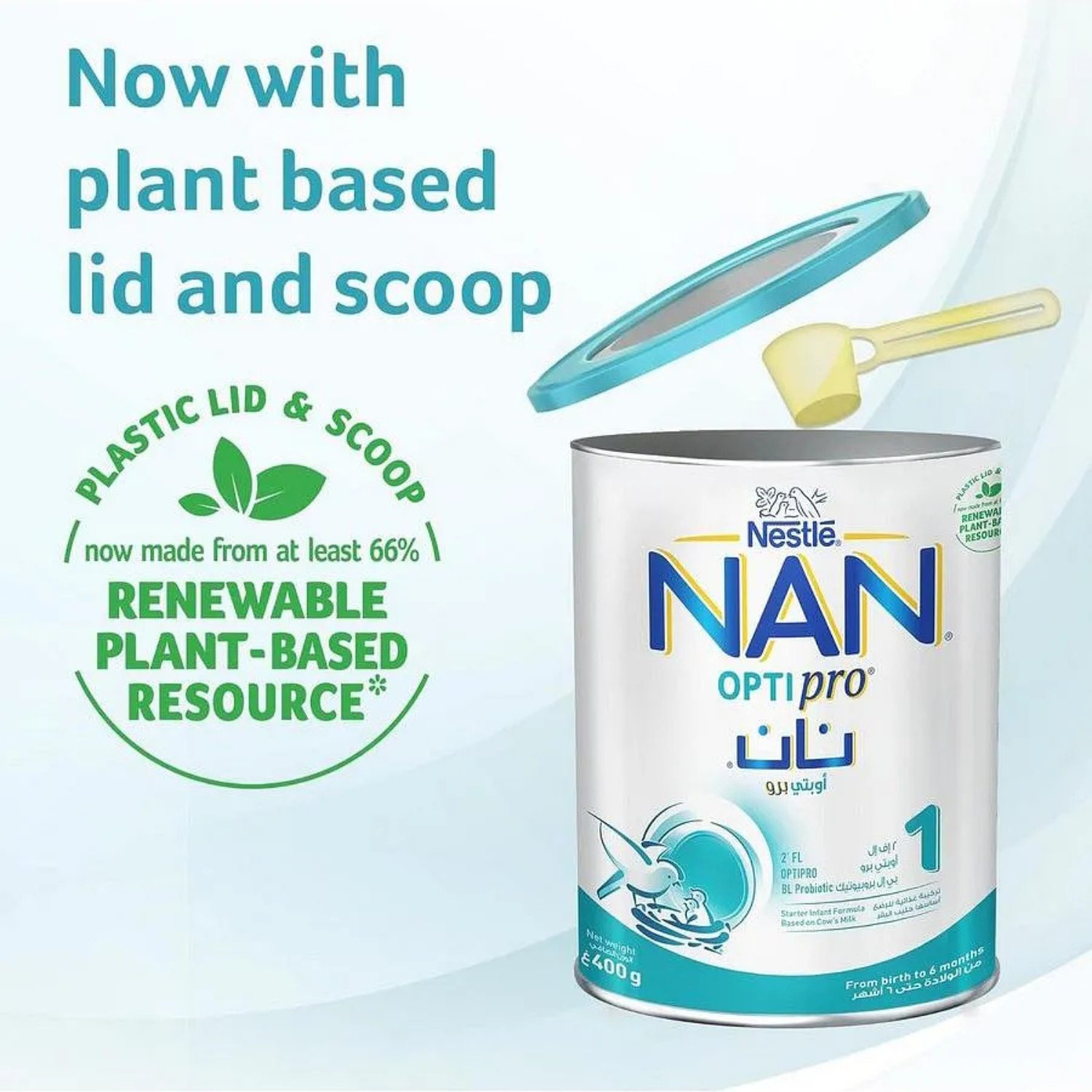 Nan OPTIPRO 1 Starter Infant Formula, Probiotic 2’FL, Protein Blend, 0-6 Months - 400g