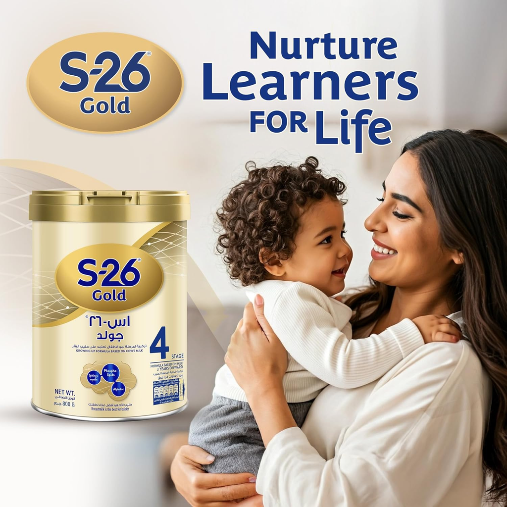 Nestle S26 Gold Stage 4 Growing Up Formula, From 3 to 6 Years, 800g, packaging may vary