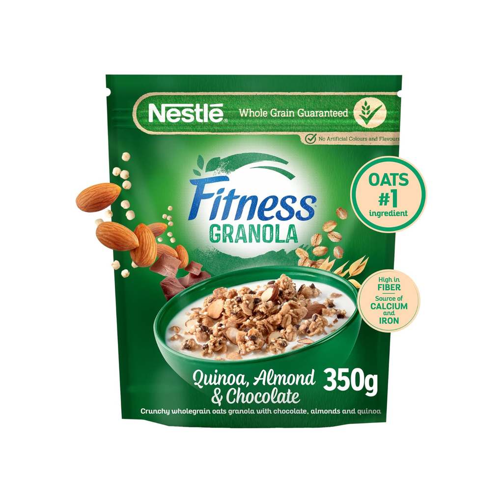 Fitness Nestle Fitness Breakfast Cereal Granola Clusters With Quinoa Almonds & Chocolate 350g