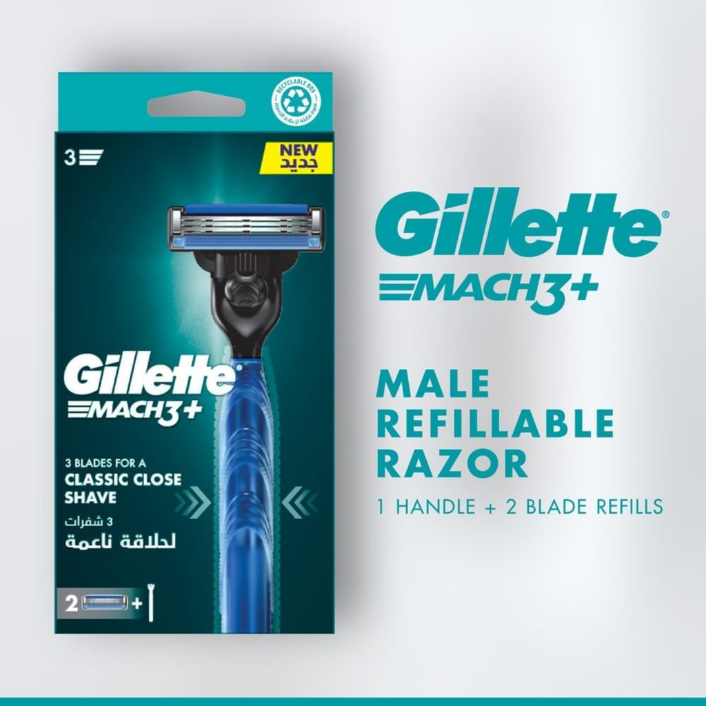 Gillette Mach3 Men'S Handle + 2 Blades