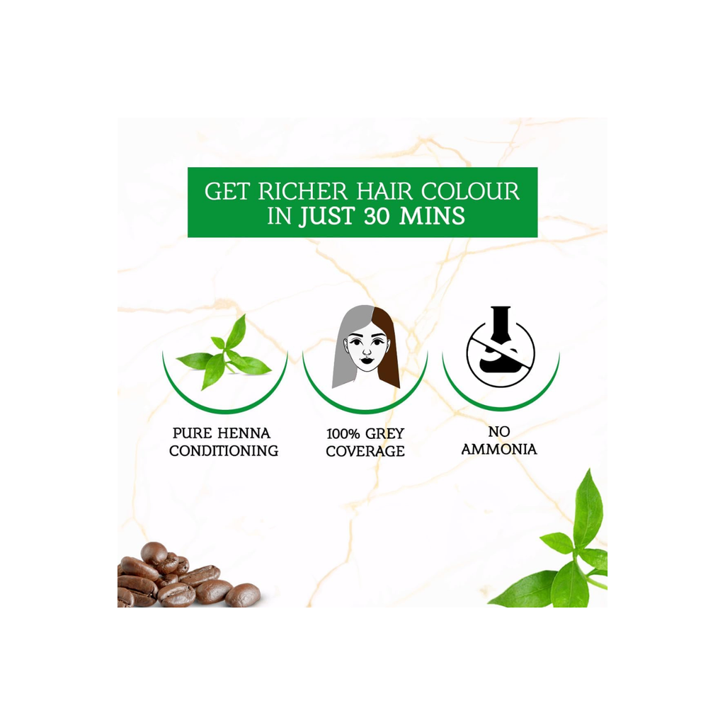 Vatika Naturals Henna - 6x10g | Dark brown Hair Color | Extreme Nourishment & Hydration | Ammonia Free | For Grey Hair
