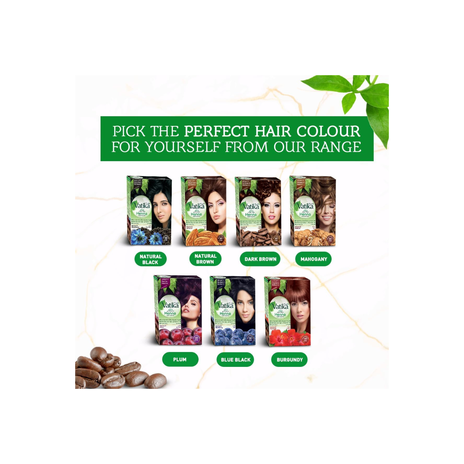 Vatika Naturals Henna - 6x10g | Dark brown Hair Color | Extreme Nourishment & Hydration | Ammonia Free | For Grey Hair